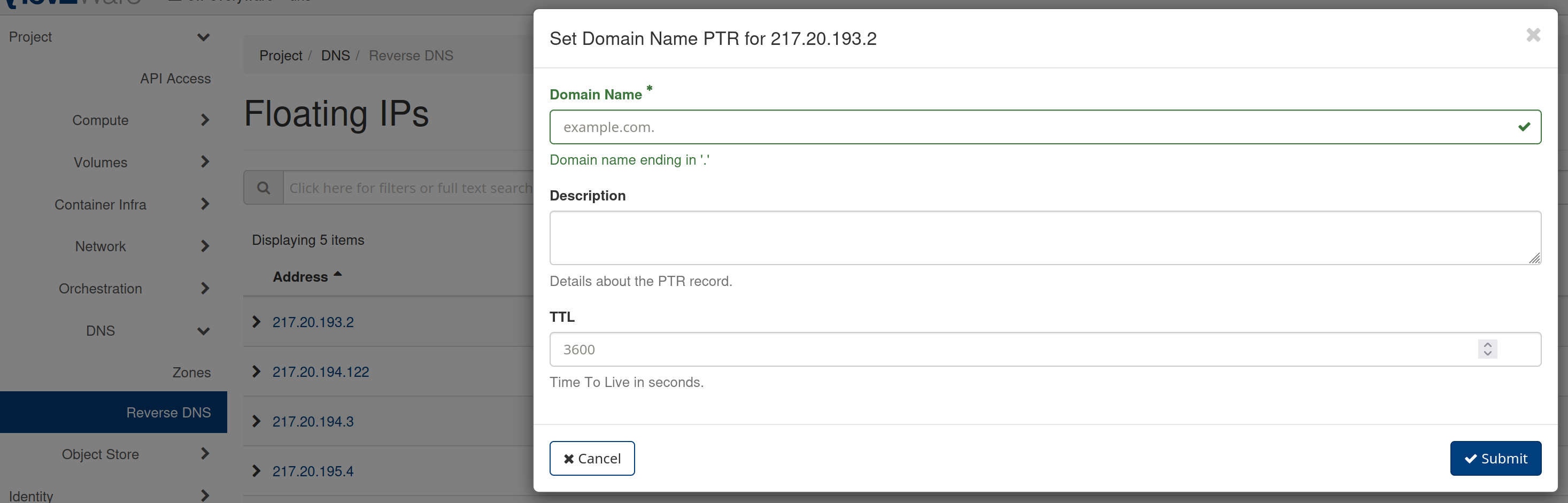 Create PTR Record